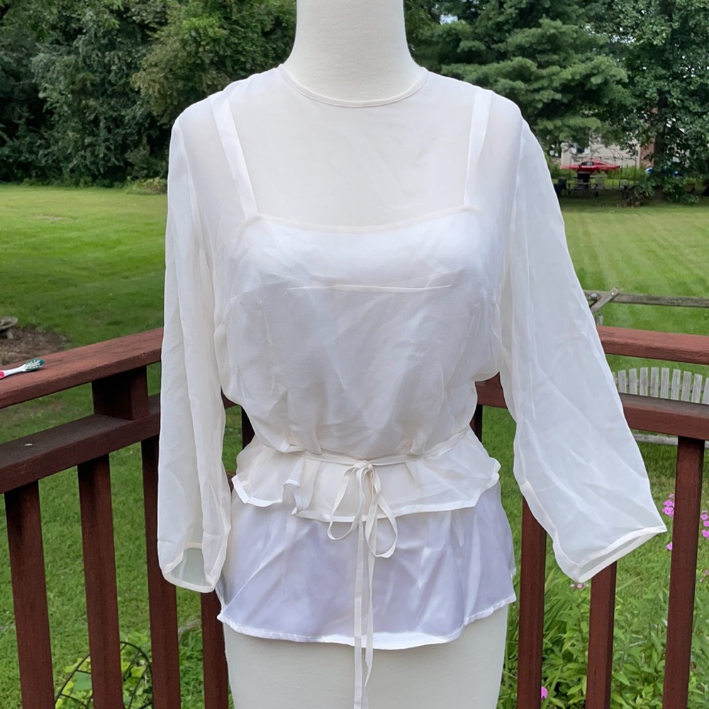 Morgane Le Fay saber silk blouse with silk cami M - Picture 13 of 14